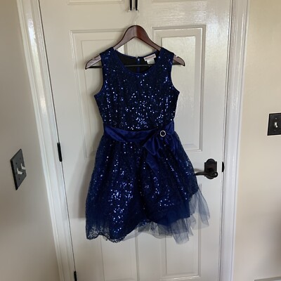 white christmas dresses Santa Claus Girl Trapeze Blue Dress and Teddy Bear, Christmas Holiday 2T US Numeric main image 1