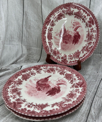 William James Farm Yard RED Rooster Dinner Plates Set of 3 10.25" = - Picture 3 of 7