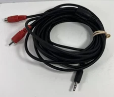 Audio Cable Male 3.5mm  To Female Y RCA Black 7ft