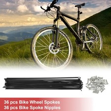 14G Bicycle Spokes 14G 240mm Bike Wheel Spokes with Nipple Black 36 Set