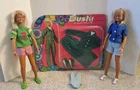 (2) 1974 Vtg. Kenner Dusty Dolls, Extra Pkg Outfit & Swim Suit. Barbie Competor.