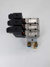 SMC VP344 3-Solenoid Valve Assembly with Manifold 