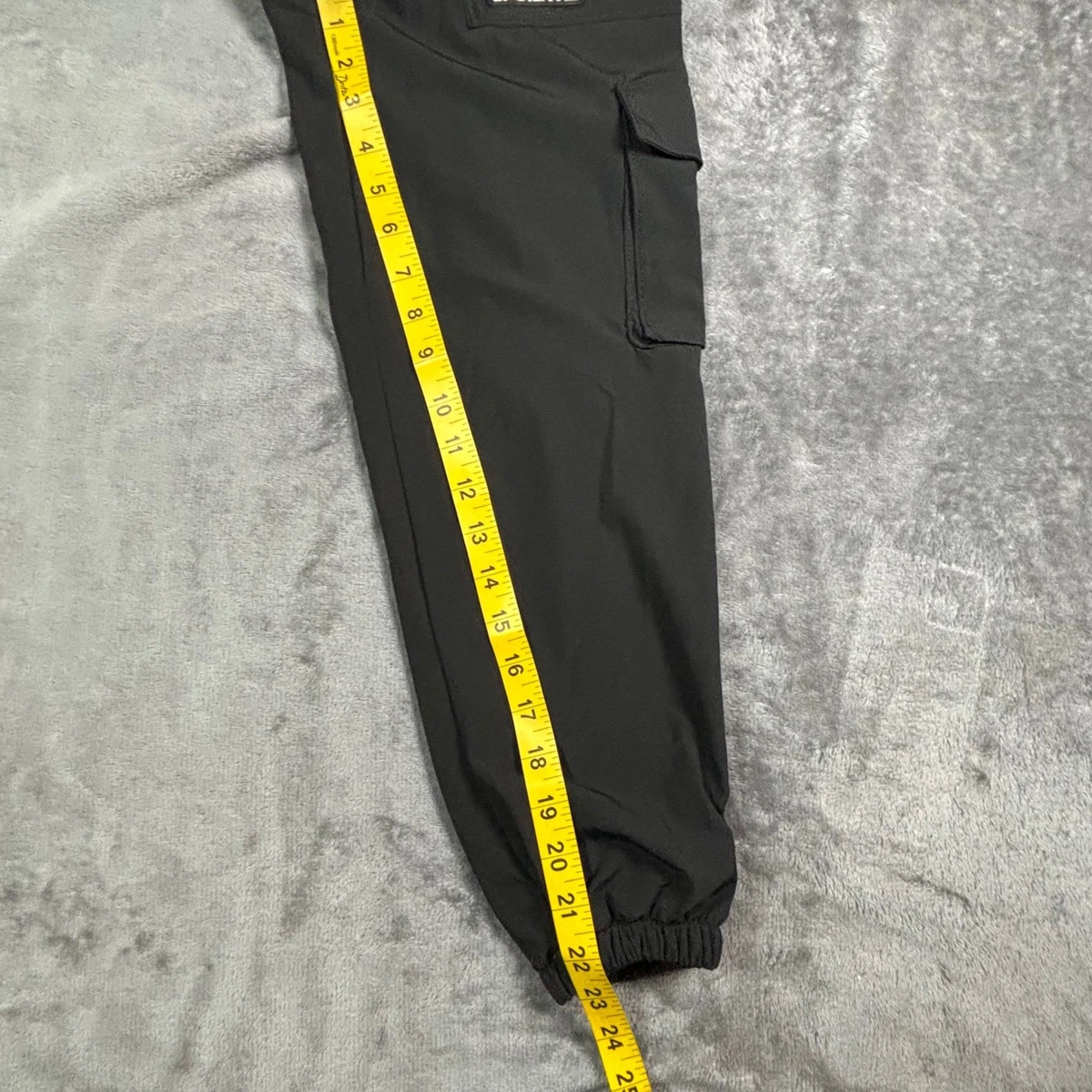 Justice Sport Girls Black Cargo Jogger Pants lined Size S 7/8 NWT
