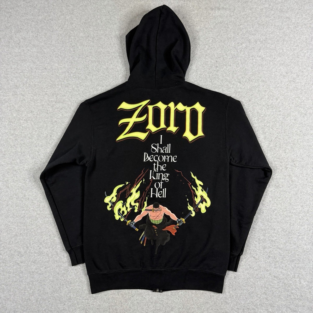 【ぞぞ】 One Piece Roronoa Zoro King Of Hell Licensed Adult Zip Up Hoodie