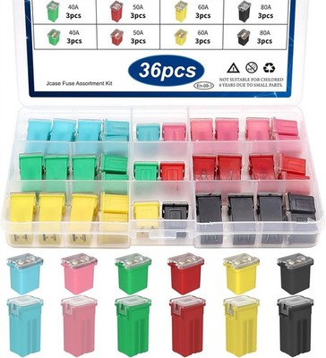 36Pcs For Jcase Fuse Fuses Assortment Kit Automotive Tall/Standard & Low Profile
