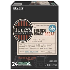 Tully's Coffee 192419 Coffee K-Cups - French Roast Decaf (24/Box) New