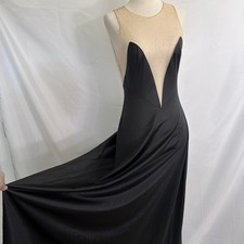 Vintage Formfit Rogers Nylon Gown Wide Sweep Black Sheer Sz SMALL USA Nightgown
