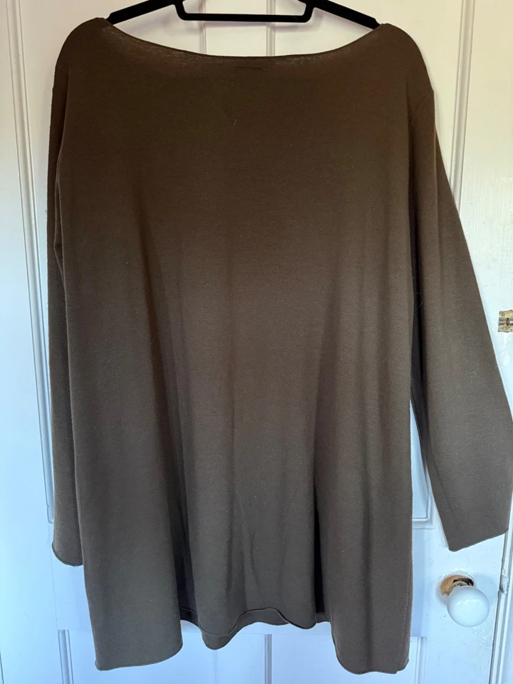 La Bottega di Brunella Long Oversize Jumper / Wool Tunic Brown OS (44 inch Bust) - Image 2 of 4