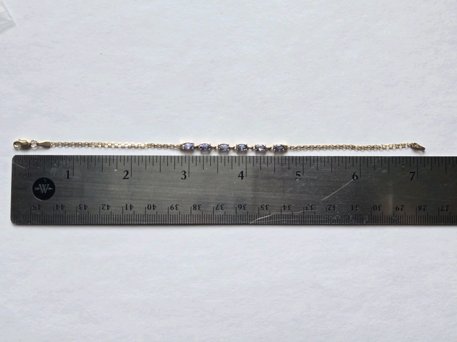 10K Solid Gold Iolite Station Double Link Bracele… - image 15