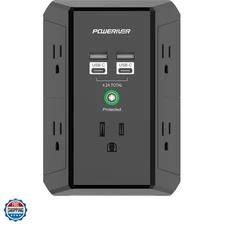 Multi Outlet Extender Surge Protector - Multi Plug Wall Outlet with 5 AC Outl...