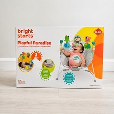 Bright Starts Safari Fun Vibrating Baby Bouncer Gray Multicolor Toys