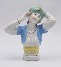 Vintage Antique Germany 1520 Esmeralda Half Doll Mold ~ 4" Crescent Moon Hat 