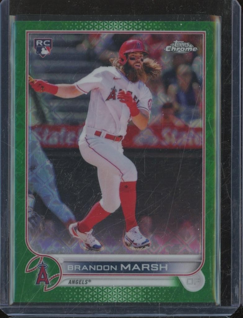 2022 Topps Chrome Logofractor BRANDON MARSH #25 RC Rookie Green Ref /99 JA834
