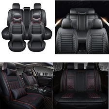 Leather Car Seat Covers Full Set Cushion For Dodge Ram 1500 2009-2024 2500 3500