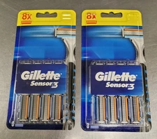 Gillette Sensor 3 Refill Razor Blade Cartridges - 2 Packs (16 Razors)