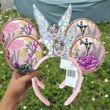 2PCS Disney Parks Disneyland Paris Exclusive Pink Tinkerbell Tink Ears headband
