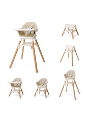Image of Clair de Lune 6 in 1 Adjustable High Chair 6 One Size, Beige and Natural 