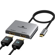 USB C to Dual HDMI Adapter 4K 60Hz Type C Source to HDMI Display Splitte...