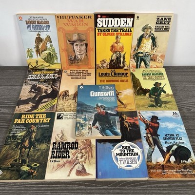 13 x Vintage Westerns Book Bundle | Paperback | Louis L'Amour T.V Olsen Cy James