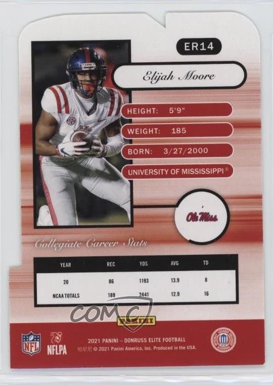 2021 Panini Donruss Elite 2001 Rookies Status Die-Cut /8 Elijah Moore #ER14 RC - Image 2 of 2