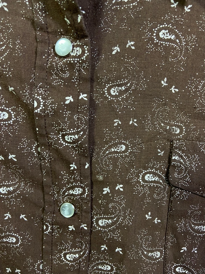 Camisa informal Roper para mujer marrón cachemira abotonada vaquera occidental XL perla a presión Foto 4 de 4