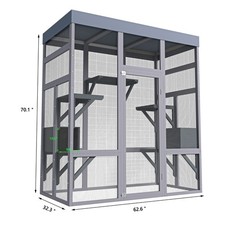 H70" Large Outdoor Catio Cat Kitty Enclosure House w Houses  Platforms Shelter