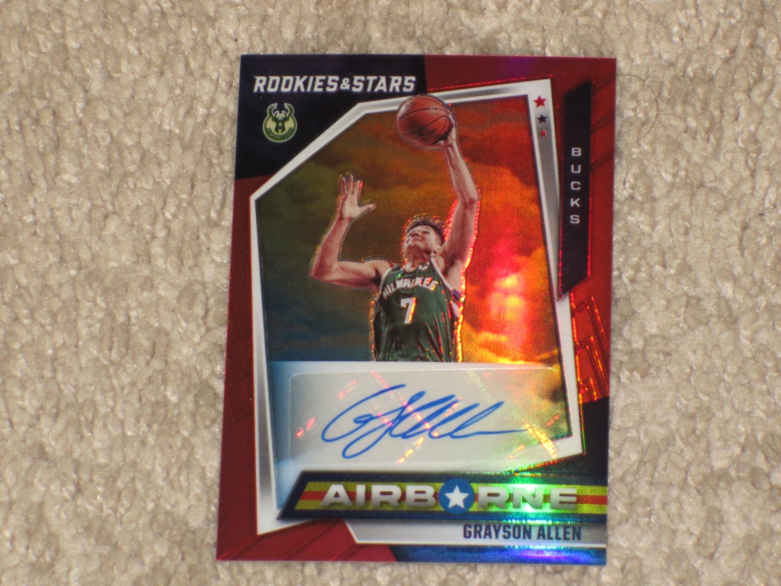 Grayson Allen 2021 Panini Chronicles Rookies & Stars Airborne Red Autograph Auto