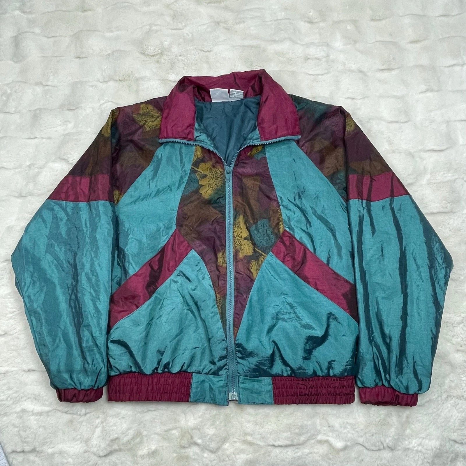 Vintage Rock Creek Teal Red Colorblock Windbreaker Hip Hop Hipster Classic Retro
