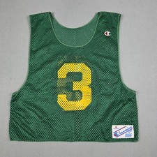 Vintage 80s 90s Champion Football Jersey Green 3 Mesh USA Made Size M Cropped