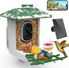 Smart Bird Feeder with Camera Solar Powered, 2K HD WiFi Live View