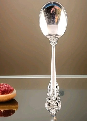 Grande Baroque 44.5 Grms Wallace Sterling Silver 5 7/8" Cream Soup Spoon W_ Mono