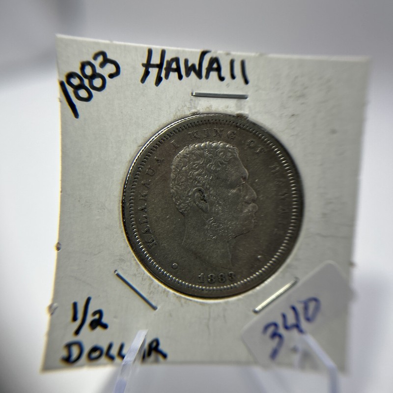 #340 Hawaiian Kingdom 1883 Half Dollar