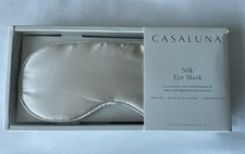 NEW CASALUNA 100 SILK EYE MASK PEARL IVORY Natural 8.5 in x 3.5 in Soft