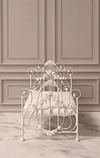 DOLLHOUSE MINIATURE BED 1:12 SCALE WROUGHT IRON SINGLE SIZE "TOUJOURS"