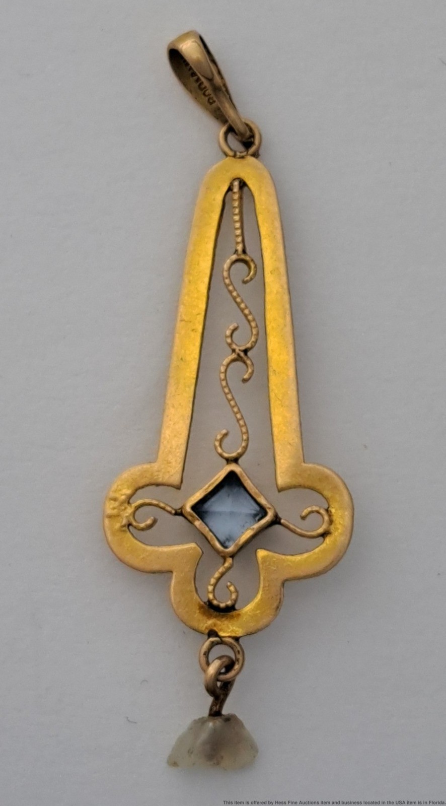 Victorian Antique Solid Gold Simulated Sapphire N… - image 3