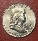 1953 P Franklin Silver Half Dollar, Choice to Gem Uncirculated.