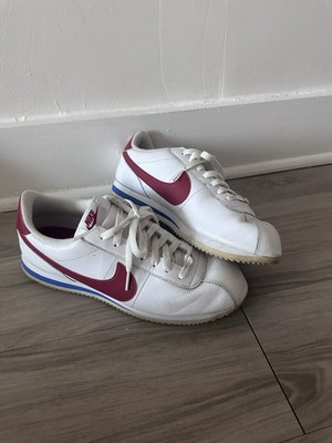 NIKE CORTEZ BASIC LEATHER FOREST GUMP SHOES WHITE BLUE RED 882254-164 SIZE 11