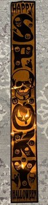 Vintage Halloween | 37”x5” Rare Holographic Orange & Black Felt Decoration