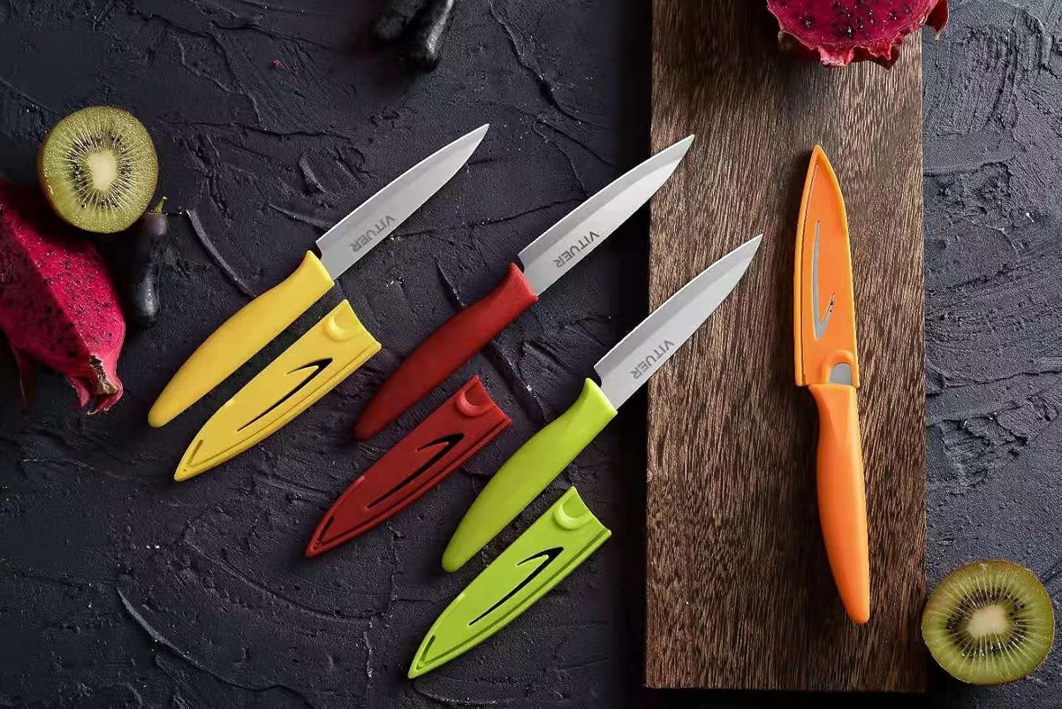 4-Pc Paring Knife Set – 4" Ultra Sharp German Steel Fruit & Vegetable Knives