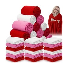 Remerry 32 Pcs Fleece Throw Blanket Bulk 60x50 in Doube Sided Fleece Blankets...