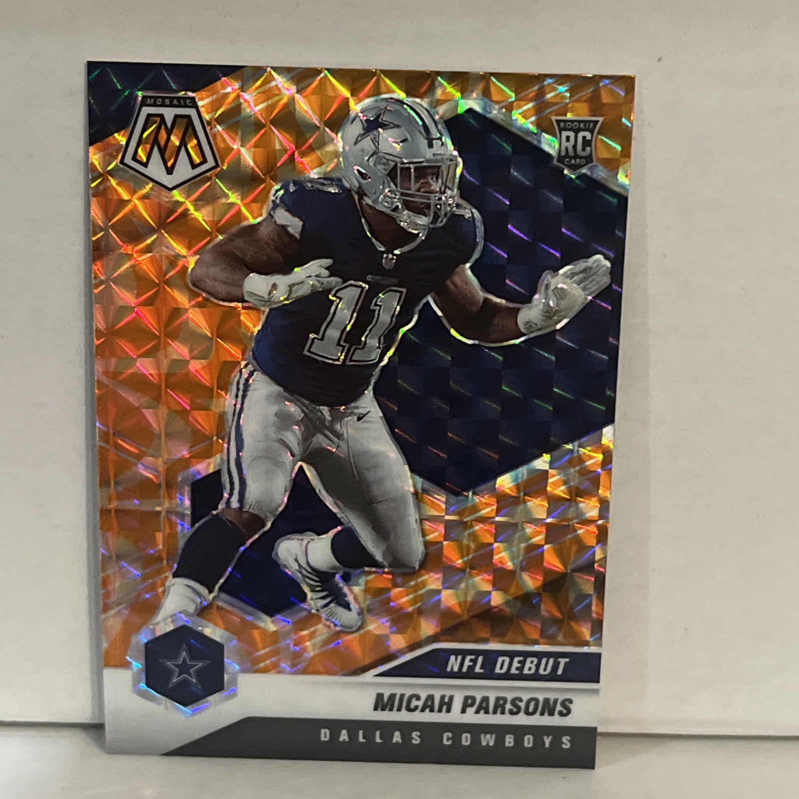 2021 Mosaic Micah Parsons RC Prizm Reactive Orange Rookie #257 Cowboys