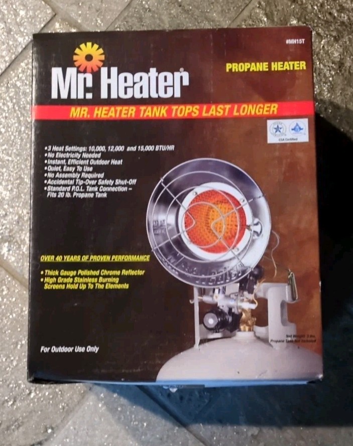 Mh15t Single Tank Top Heater, 10,000 To 15,000 Btu, Silver -