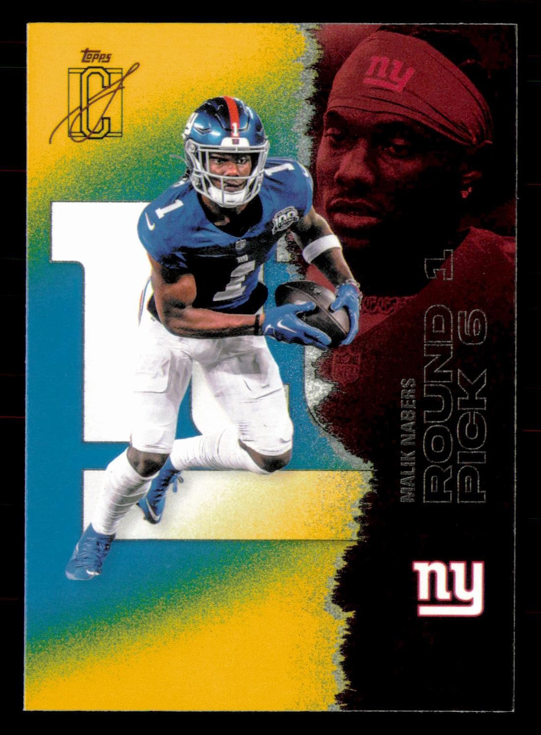 2025 Topps Signature Class #40 Malik Nabers Blue & Yellow