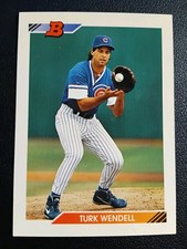 Bowman 1992 Turk Wendell #693 Chicago Cubs MLB Baseball Card Rookie Base Set. rookie card picture
