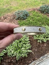 gold and silver glitter Bangle Bracelet