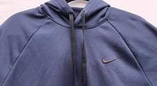 Nike Men's Therma-Fit Small Navy Pullover Hoodie Hand and Zipper Sleeve Pocket