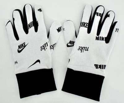 Nike Club Fleece Gloves 2.0 Men's Large Spell Out Logo Print Summit White/Black