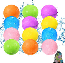 Reusable Water Balloons 12PCS - Summer Water Toys for Pool Beach Outdoor, Self