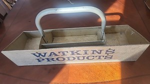 Vintage WATKINS PRODUCTS Advertising Aluminum Salesman Tote Carrier