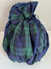 NWOT Medium Tea Cozy Warmer Cover Blue Green Plaid Ribbon Cricklewood Cottage